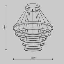 Подвесной светодиодный светильник Maytoni Rim MOD058PL-L200BSK