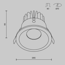 Встраиваемый светодиодный светильник Maytoni Technical Zoom Dim Triac DL034-L12W3K-D-B