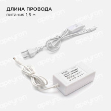 Светодиодная влагозащищенная лента Apeyron 4,8W/m 60LED/m 3528SMD холодный белый 2,5M 10-20