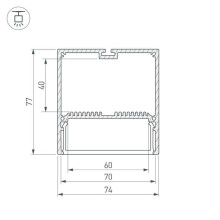 Профиль с рассеивателем Arlight SL-LINE-7477-2500 BLACK+OPAL 027991