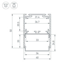 Профиль Arlight SL-Line-4050-3L-2000 Anod Black 044670