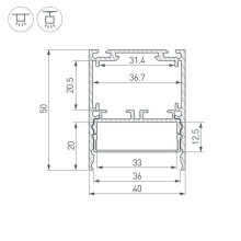 Профиль Arlight SL-Line-4050-3L-2000 Anod Black 044670