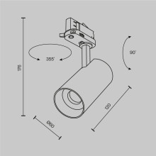 Трековый светильник Maytoni Technical TR197-3-12WCCT-M-B