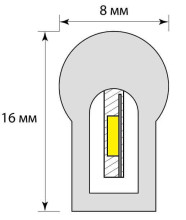 Гибкий неон Uniel 8W/m 120LED/m 2835SMD красный 50M ULS-N21-2835-120LED/m-8mm-IP67-220V-8W/m-50M-Red UL-00003770