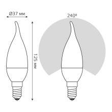 Лампа светодиодная Gauss E14 6W 2700K матовая 34116