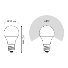Лампа светодиодная Gauss E27 7W 4100K матовая 102502207