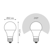 Лампа светодиодная Gauss E27 10W 3000K матовая 23210