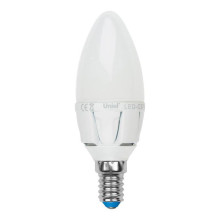 Лампа светодиодная Uniel E14 7W 3000K матовая LED-C37 7W/WW/E14/FR PLP01WH UL-00002413