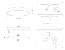 Потолочный светодиодный светильник Ambrella light Orbital Air Alum FV5526