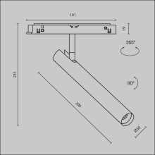 Трековый светодиодный светильник Maytoni Technical Magnetic Exility Focus T TR141-2-6W4K-M-BS