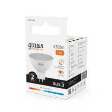 Лампа светодиодная Gauss GU5.3 5.5W 3000K матовая 13516