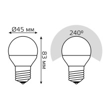 Лампа светодиодная Gauss E27 6W 3000K матовая 53216
