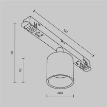 Трековый светодиодный светильник Maytoni Technical Magnetic Exility Alfa S TR132-2-7W4K-B