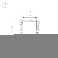 Профиль встраиваемый Arlight LINE-2315-F-2000 ANOD 044268