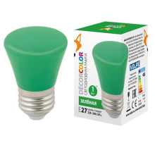 Лампа светодиодная Volpe E27 1W зеленая LED-D45-1W/GREEN/E27/FR/С BELL UL-00005640