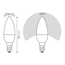 Лампа светодиодная Gauss E14 6.5W 3000К матовая 103101107