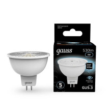 Лампа светодиодная Gauss GU5.3 5W 4100K матовая 101505205