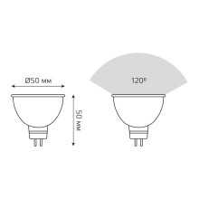 Лампа светодиодная Gauss GU5.3 5W 3000K матовая 101505105