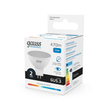 Лампа светодиодная Gauss GU5.3 5.5W 6500K матовая 13536