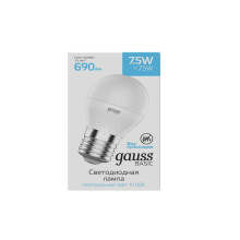 Лампа светодиодная Gauss E27 7,5W 4100К матовая 1053228