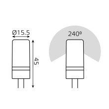 Лампа cветодиодная Gauss G4 5W 4100K прозрачная 18025
