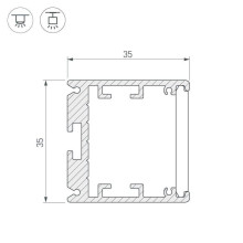 Профиль Arlight SL-ARC-3535-D1500-N90 SILVER (1180мм, дуга 1 из 4) 026595