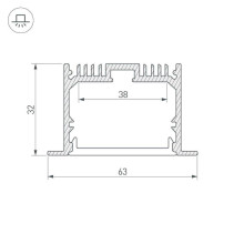 Профиль Arlight SL-LINIA62-F-2000 ANOD 019292