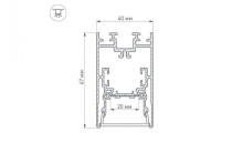 Профиль с рассеивателем Arlight S2-LINE-4067-2500 ANOD+OPAL 021172