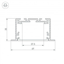 Профиль Arlight S2-Linia69-F-2500 Seamless Anod 029470