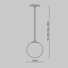 Подвесной светодиодный светильник Maytoni Technical Luna P039PL-5W4K-20INS-B