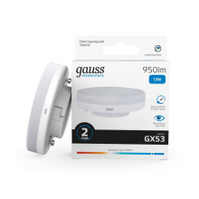 Лампа светодиодная Gauss GX53 13W 6500K матовая 83833