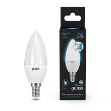 Лампа светодиодная Gauss E14 6.5W 6500K матовая 103101307