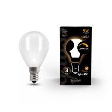 Лампа светодиодная филаментная Gauss E14 9W 3000К матовая 105201109