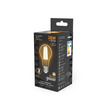 Лампа светодиодная филаментная Gauss E27 26W 2700K прозрачная 102902126