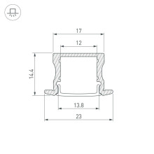 Профиль встраиваемый Arlight LINE-2315-F-2000 ANOD BLACK 044278