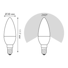 Лампа светодиодная Gauss E14 12W 3000K матовая 33112