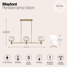 Подвесная люстра Maytoni Vision MOD411PL-03G