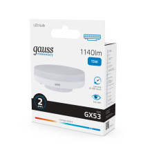 Лампа светодиодная Gauss GX53 15W 6500K матовая 83835