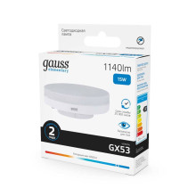 Лампа светодиодная Gauss GX53 15W 6500K матовая 83835
