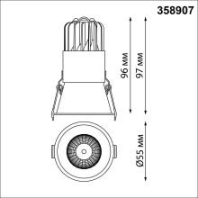 Встраиваемый светодиодный светильник Novotech Spot Lang 358907