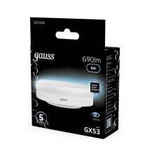 Лампа светодиодная Gauss GX53 8W 4100K матовая 108008208