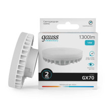 Лампа светодиодная Gauss GX70 14W 4100K матовая 83824