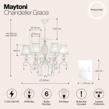 Подвесная люстра Maytoni Grace ARM247-06-G