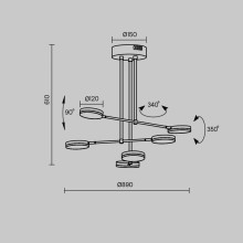 Подвесной светодиодный светильник Maytoni Fad MOD070PL-L38B3K
