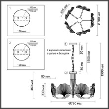 Подвесная люстра Odeon Light Hall Ventaglio 4870/5