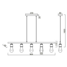 Подвесной светильник Vele Luce Tenuto VL6532P05