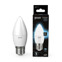 Лампа светодиодная Gauss E27 6.5W 4100К матовая 103102207