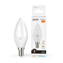 Лампа светодиодная Gauss E14 6W 3000K матовая 33116