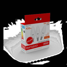 Лампа светодиодная Gauss E14 6W 3000K матовая 33116