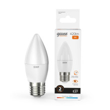 Лампа светодиодная Gauss E27 6W 3000K матовая 33216